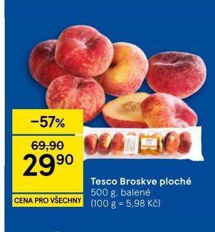 Tesco Broskve ploché 500 g, balené