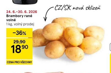 Brambory rané volné