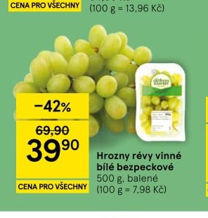 Hrozny révy vinné bílé bezpeckové