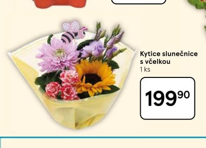 Kytice slunečnice s včelkou