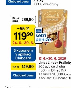 Lindt Lindor Pralinky