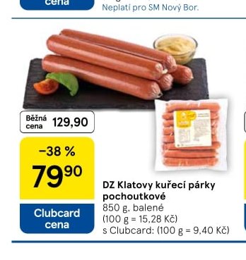 DZ Klatovy kuřecí párky pochoutkové