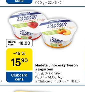 Madeta Jihočeský Tvaroh s jogurtem