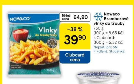Nowaco Bramborové vlnky do trouby
