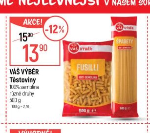 Váš Výběr Těstoviny