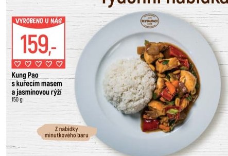 Kung Pao s kuřecím masem a jasmínovou rýží
