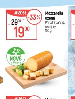 Mozzarella uzená 45 % t. v s.