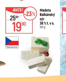 Madeta Balkánský sýr 38 % t. v s.