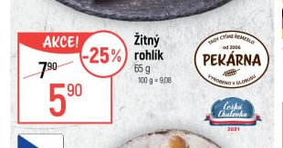 Žitný rohlík 65 g
