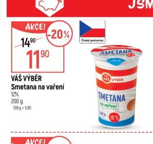 Váš výběr Smetana na vaření