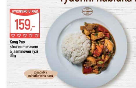 Kung Pao s kuřecím masem a jasmínovou rýží