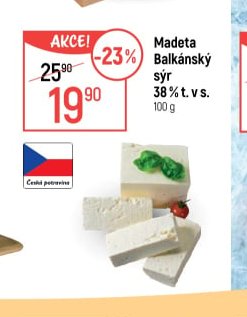 Madeta Balkánský sýr 38 % t. v s.
