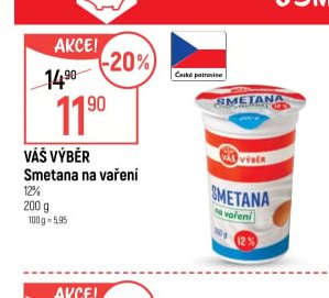 Váš výběr Smetana na vaření