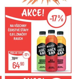 Čerstvé šťávy 0,8 l značky Rauch