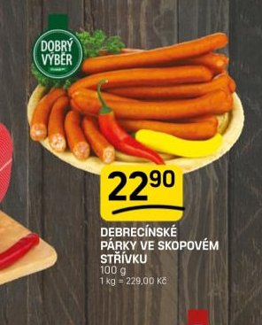 DEBRECÍNSKÉ PÁRKY VE SKOPOVÉM STŘÍVKU