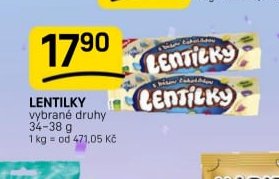 Lentilky vybrané druhy 34-38 g