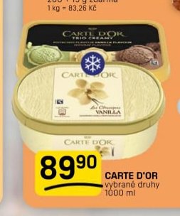 CARTE D'OR vybrané druhy 1000 ml