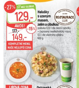 Halušky s uzeným masem, zelím a cibulkou