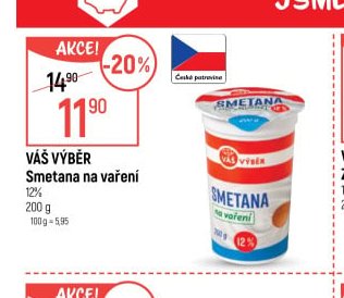 Váš výběr Smetana na vaření