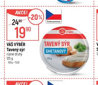 Váš výběr Tavený sýr