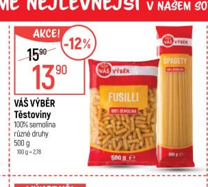 Váš Výběr Těstoviny Fusilli