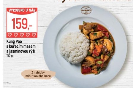 Kung Pao s kuřecím masem a jasmínovou rýží