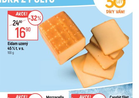 Eidam uzený 45% t. v s.