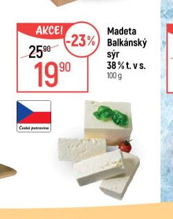 Madeta Balkánský sýr 38% t. v s.