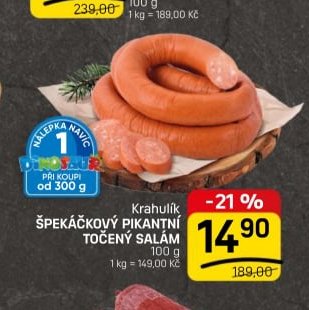 Krahulík ŠPEKÁČKOVÝ PIKANTNÝ TOČENÝ SALÁM