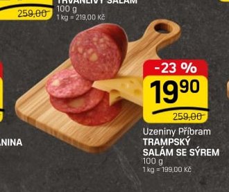 Uzeniny Příbram TRAMPSKÝ SALÁM SE SÝREM