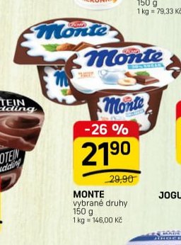 MONTE vybrané druhy