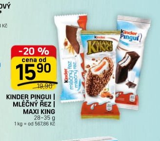 KINDER PINGUI | MLÉČNÝ ŘEZ | MAXI KING