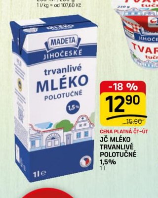 JČ MLÉKO TRVANLIVÉ POLOTUČNÉ