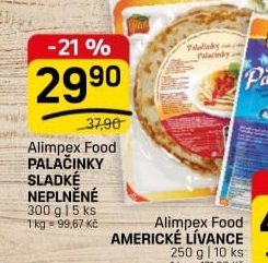 Alimpex Food Palačinky sladké neplněné