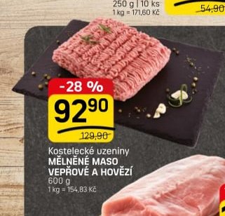 Kostelecké uzeniny Mělněné maso vepřové a hovězí
