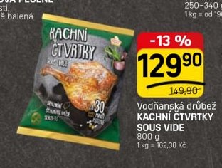 Vodňanská drůbež Kachní čtvrtky sous vide