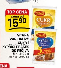 VITANA VANILINOVÝ CUKR I KYPŘÍCÍ PRÁŠEK DO PEČIVA 5 x 13-20 g