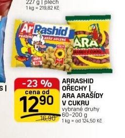 ARRASHID OŘECHY I ARA ARAŠÍDY V CUKRU 60-200 g