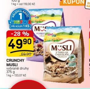 Crunchy Musli vybrané druhy 375 g