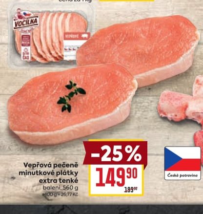Vepřová pečeně minutkové plátky extra tenké