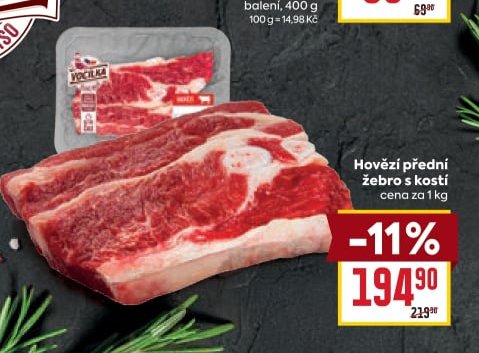 Hovězí přední žebro s kostí