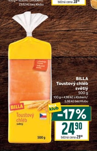 BILLA Toustový chléb světlý