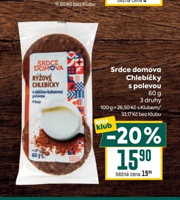Srdce domova Chlebíčky s polevou