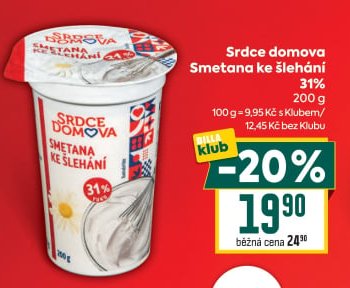 Srdce domova Smetana ke šlehání