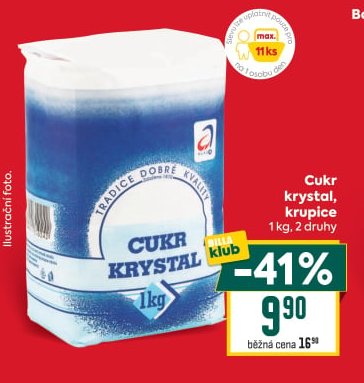 Cukr krystal, krupice