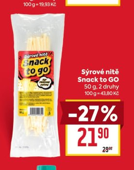 Sýrové nitě Snack to GO