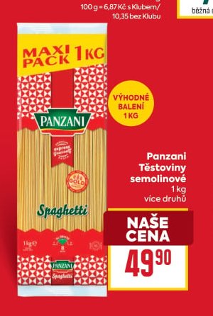 Panzani Těstoviny semolinové