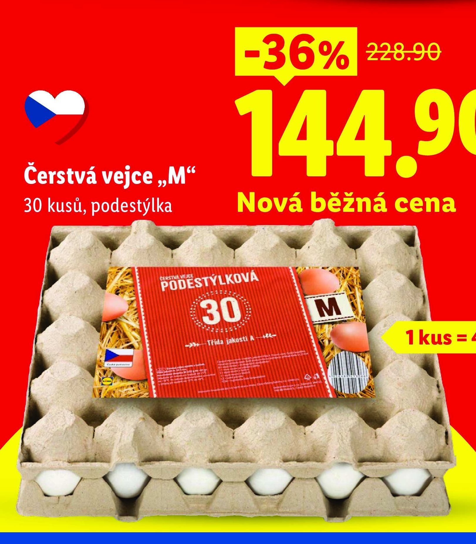 Čerstvá vejce „M“ 30 kusů, podestýlka