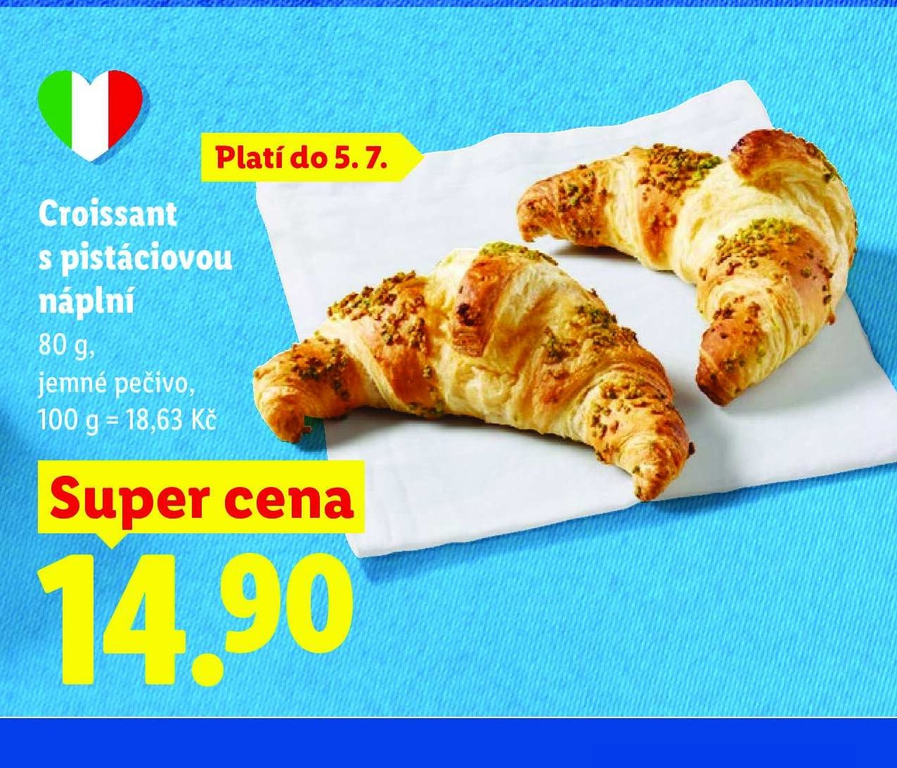 Croissant s pistáciovou náplní