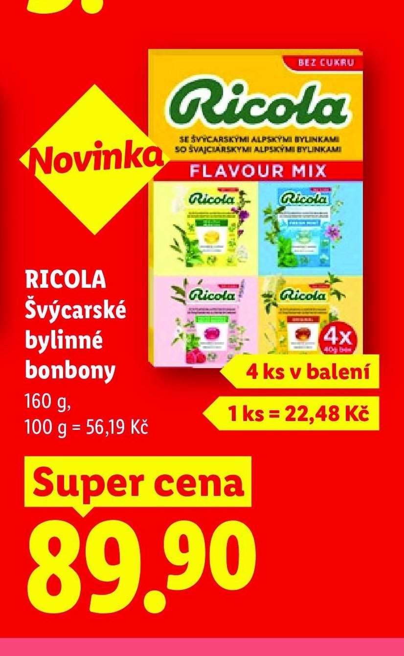 RICOLA Švýcarské bylinné bonbony